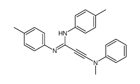 3-(N-methylanilino)-N,N'-bis(4-methylphenyl)prop-2-ynimidamide结构式