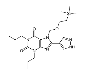 1,3-dipropyl-8-(1H-pyrazol-4-yl)-7-(2-trimethylsilanyl-ethoxymethyl)-3,7-dihydro-purine-2,6-dione Structure