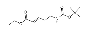 ethyl (E)-5-(tert-butoxycarbonylamino)pent-2-enoate结构式