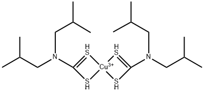 Bis(2-methylpropyl)carbamodithioic acid copper complex结构式