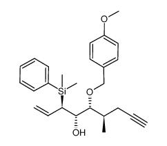 (3R,4S,5R,6R)-3-(dimethylphenylsilanyl)-5-(4-methoxy-benzyloxy)-6-methyl-non-1-en-8-yl-4-ol结构式