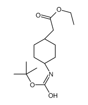 反式-2-[4-(boc-氨基)环己基]乙酸乙酯结构式