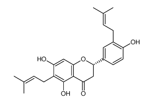 3',6-di(γ,γ-dimethylallyl)-4',5,7-trihydroxyflavanone Structure