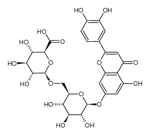 luteolin 7-O-β-glucuronopyranosyl-(1->6)-O-β-glucopyranoside结构式
