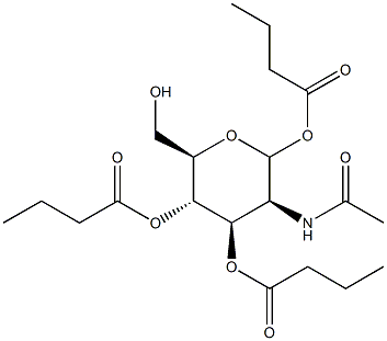2-Acetamido-1,3,4-tri-O-butanoyl-2-deoxy-D-mannopyranose Structure