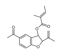[(2S,3R)-5-acetyl-2-prop-1-en-2-yl-2,3-dihydro-1-benzofuran-3-yl] (Z)-2-methylbut-2-enoate Structure