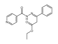3-isonicotinoylhydrazono-3-phenyl-propionic acid ethyl ester Structure