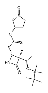 (3S,4R)-3-[(1R)-1-[(Dimethyl-tert-butylsilyl)oxy]ethyl]-4-[[[(1(R)-oxo-3(S)-thiolanyl)thio]thiocarbonyl]thio]-2-azetidinone结构式