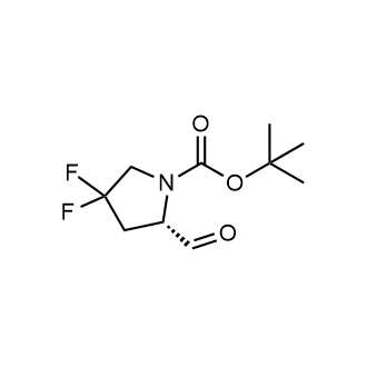 (2S)-4,4-二氟-2-甲酰基吡咯烷-1-羧酸叔丁酯结构式