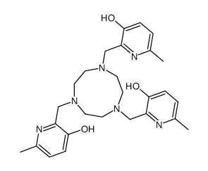 N,N',N''-tris(3-hydroxy-6-methyl-2-pyridylmethyl)-1,4,7-triazacyclononane Structure