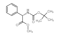 2-((叔丁氧基羰基)氨基)-2-苯乙酸甲酯结构式