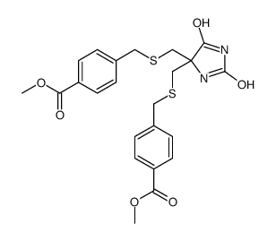 methyl 4-[[4-[(4-methoxycarbonylphenyl)methylsulfanylmethyl]-2,5-dioxoimidazolidin-4-yl]methylsulfanylmethyl]benzoate结构式
