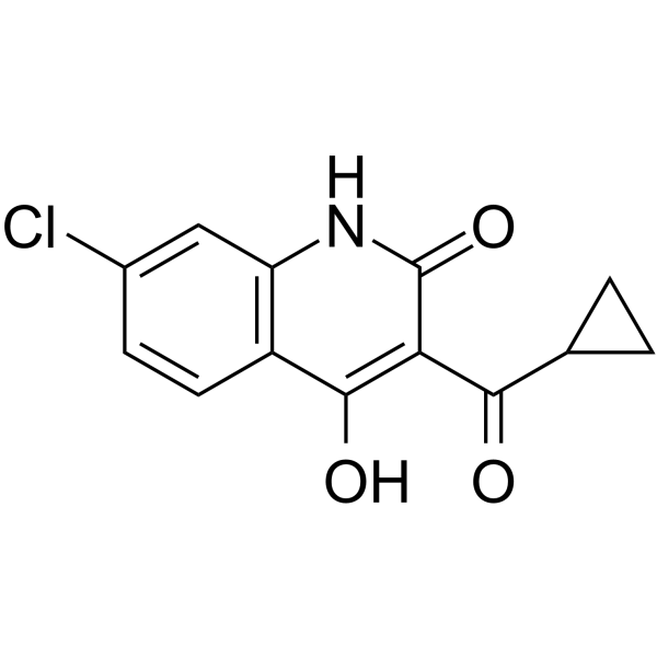 7-氯-3-(环丙基羰基)-4-羟基-2(1h)-喹啉酮结构式