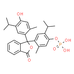 4-[3-[4-hydroxy-5-isopropyl-o-tolyl]-1-oxo-3H-isobenzofuran-3-yl]-6-isopropyl-m-tolyl dihydrogen phosphate结构式