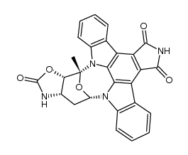 3'-O,4'-N-carbonyl-3'-O-desmethyl-4'-N-desmethyl-ent-7-oxostaurosporine结构式