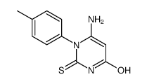6-amino-1-(4-methylphenyl)-2-sulfanylidenepyrimidin-4-one结构式
