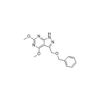 3-((苄氧基)甲基)-4,6-二甲氧基-1H-吡唑并[3,4-d]嘧啶结构式