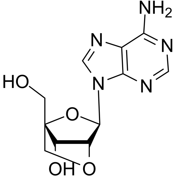 9-[2,5-Anhydro-4-C-(hydroxymethyl)-alpha-L-lyxofuranosyl]-9H-purin-6-amine结构式