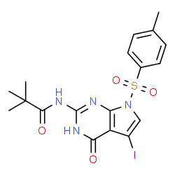 N-(5-碘-4-氧代-7-甲苯磺酰基-4,7-二氢-3H-吡咯并[2,3-D]嘧啶-2-基)新戊酰胺结构式
