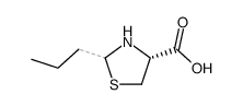 2(R,S)-n-propylthiazolidine-4(R)-carboxylic acid结构式