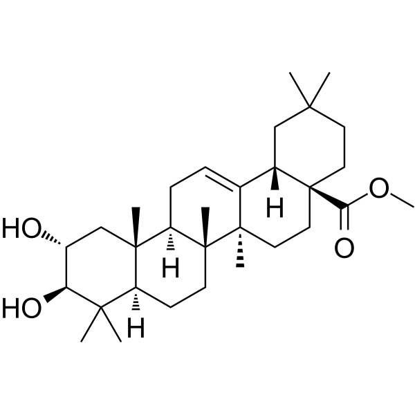 methyl (4aS,6aR,6aS,6bR,10R,11R,12aR,14bR)-10,11-dihydroxy-2,2,6a,6b,9,9,12a-heptamethyl-1,3,4,5,6,6a,7,8,8a,10,11,12,13,14b-tetradecahydropicene-4a-carboxylate Structure