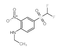 Benzenamine,4-[(difluoromethyl)sulfonyl]-N-ethyl-2-nitro- Structure