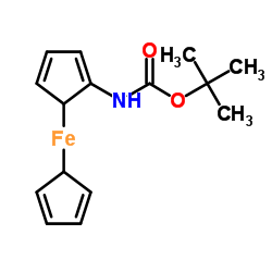 N-(叔丁氧羰基)氨基二茂铁结构式