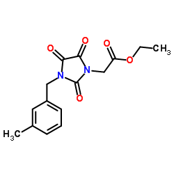 Ethyl [3-(3-methylbenzyl)-2,4,5-trioxo-1-imidazolidinyl]acetate结构式