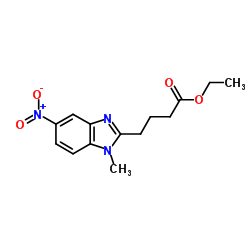 1-甲基-5-硝基-1H-苯并咪唑-2-丁酸乙酯结构式