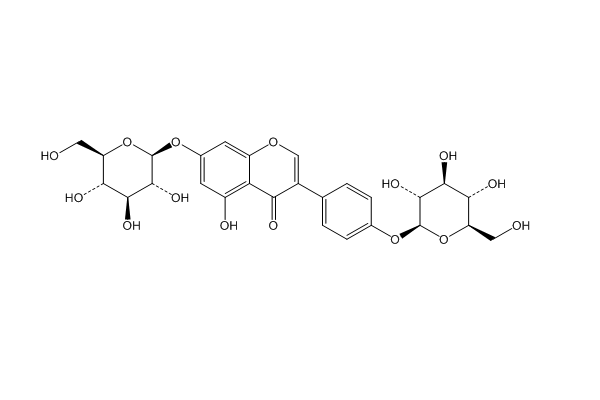 染料木素-7,4'-二-O-β-D-葡萄糖苷结构式