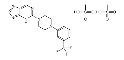 2-(4-(alpha,alpha,alpha-Trifluoro-m-tolyl)-1-piperazinyl)-9H-purine di methanesulfonate结构式