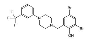 2,4-dibromo-6-[[4-[3-(trifluoromethyl)phenyl]piperazin-1-yl]methyl]phenol结构式