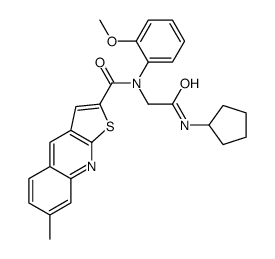 (9CI)-N-[2-(环戊基氨基)-2-氧代乙基]-N-(2-甲氧基苯基)-7-甲基-噻吩并[2,3-b]喹啉-2-羧酰胺结构式