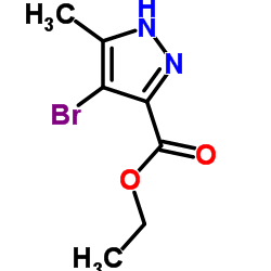 4-溴-3-甲基-1H-吡唑-5-羧酸乙酯结构式