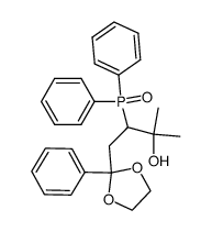 3-diphenylphosphinoyl-4-hydroxy-4-methyl-1-phenylpentan-1-one ethylene acetal结构式