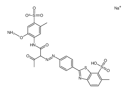 ammonium sodium 2-[4-[[1-[[(2-methoxy-5-methyl-4-sulphonatophenyl)amino]carbonyl]-2-oxopropyl]azo]phenyl]-6-methylbenzothiazole-7-sulphonate Structure