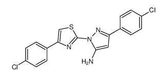 1H-Pyrazol-5-amine, 3-(4-chlorophenyl)-1-(4-(4-chlorophenyl)-2-thiazol yl)-结构式