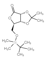 5-O-(叔丁基二甲基甲硅烷基)-2,3-O-异亚丙基-D-核糖酸γ-内酯结构式