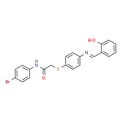 N-(4-BROMOPHENYL)-2-[(4-([(E)-(2-HYDROXYPHENYL)METHYLIDENE]AMINO)PHENYL)SULFANYL]ACETAMIDE Structure