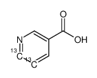 5-氟-3-吡啶-5,6-13c2-羧酸(9ci)结构式