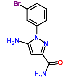 5-Amino-1-(3-bromophenyl)-1H-pyrazole-3-carboxamide Structure