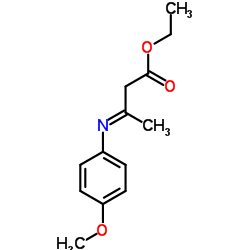 Ethyl (3E)-3-[(4-methoxyphenyl)imino]butanoate结构式