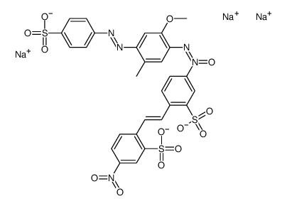trisodium 5-[[2-methoxy-5-methyl-4-[(4-sulphonatophenyl)azo]phenyl]-N,N,O-azoxy]-2-[2-(4-nitro-2-sulphonatophenyl)vinyl]benzenesulphonate结构式
