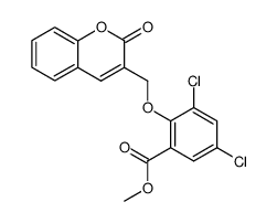 3,5-dichloro-2-(2-oxo-2H-chromen-3-ylmethoxy)-benzoic acid methyl ester Structure