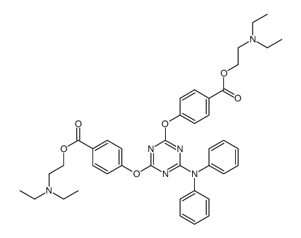 2-(diethylamino)ethyl 4-[[4-[4-[2-(diethylamino)ethoxycarbonyl]phenoxy]-6-(N-phenylanilino)-1,3,5-triazin-2-yl]oxy]benzoate Structure