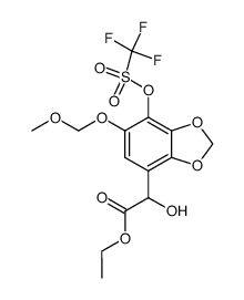 1,3-Benzodioxole-4-acetic acid, α-hydroxy-6-(methoxymethoxy)-7-[[(trifluoromethyl)sulfonyl]oxy]-, ethyl ester Structure