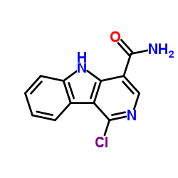 1-氯-5H-吡啶并[4,3-b]吲哚-4-甲酰胺结构式