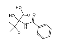 α-benzoylamino-β-chloro-α-hydroxy-isovaleric acid结构式