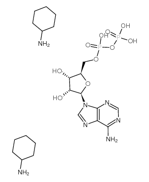 CYCLOHEXANAMINIUM ((2R,3S,4R,5R)-5-(6-AMINO-9H-PURIN-9-YL)-3,4-DIHYDROXYTETRAHYDROFURAN-2-YL)METHYL HYDROGENDIPHOSPHATE structure