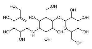 (2S,3R,4R,5S,6S)-2-(hydroxymethyl)-6-[(1R,2R,3S,4R,5R,6S)-2,3,5-trihydroxy-6-(hydroxymethyl)-4-[[(1R,4S,5R,6R)-4,5,6-trihydroxy-3-(hydroxymethyl)cyclohex-2-en-1-yl]amino]cyclohexyl]oxyoxane-3,4,5-triol结构式